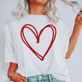 Double Heart, Sketch, Doodle, Love, Comfort Colors Tshirt, Valentine's Day, Valentine's Day Comfort Colors Tshirt,...