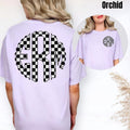 Double Monogram Black Checkered Comfort Colors T-Shirt 'NLB' Hoodie, Sweatshirt | RetroVerseTees.com
