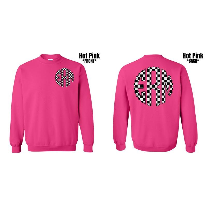 Double Monogram Black Checkered Sweatshirt 'NLB' T-Shirts, Hoodie | RetroVerseTees.com