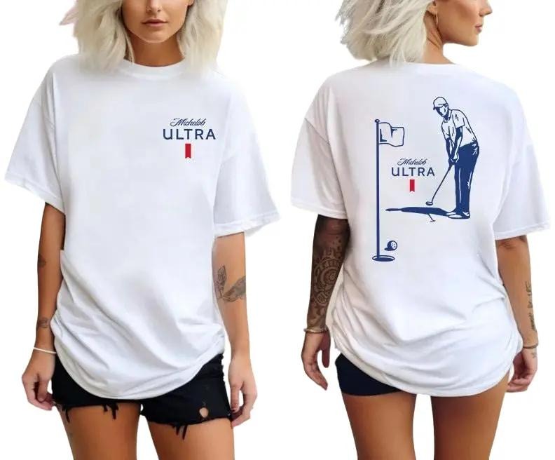 Double Sides Printed Michelob ULTRA Golf Unisex T-Shirt, Michelob Shirt, Beer Shirt Fabric Cotton Hoodie, Sweatshirt