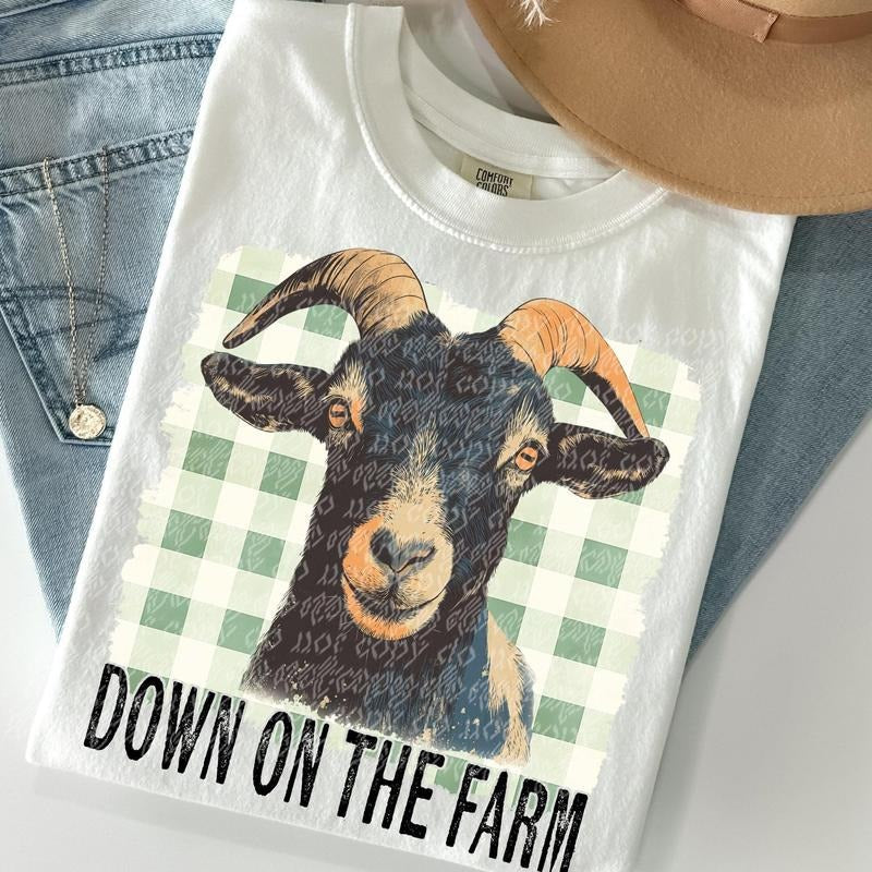 Down on the Farm Goat DTF Transfers - THIS IS NOT A SHIRT Hoodie, Sweatshirt | RetroVerseTees.com