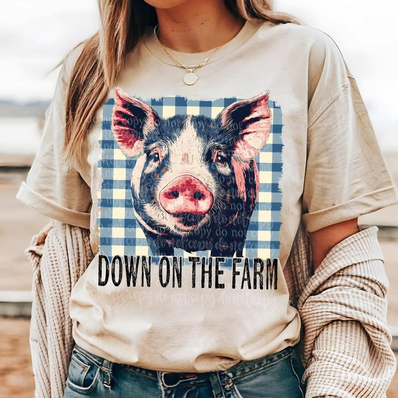 Down on the Farm Pig DTF Transfers - THIS IS NOT A SHIRT Hoodie, Sweatshirt | RetroVerseTees.com