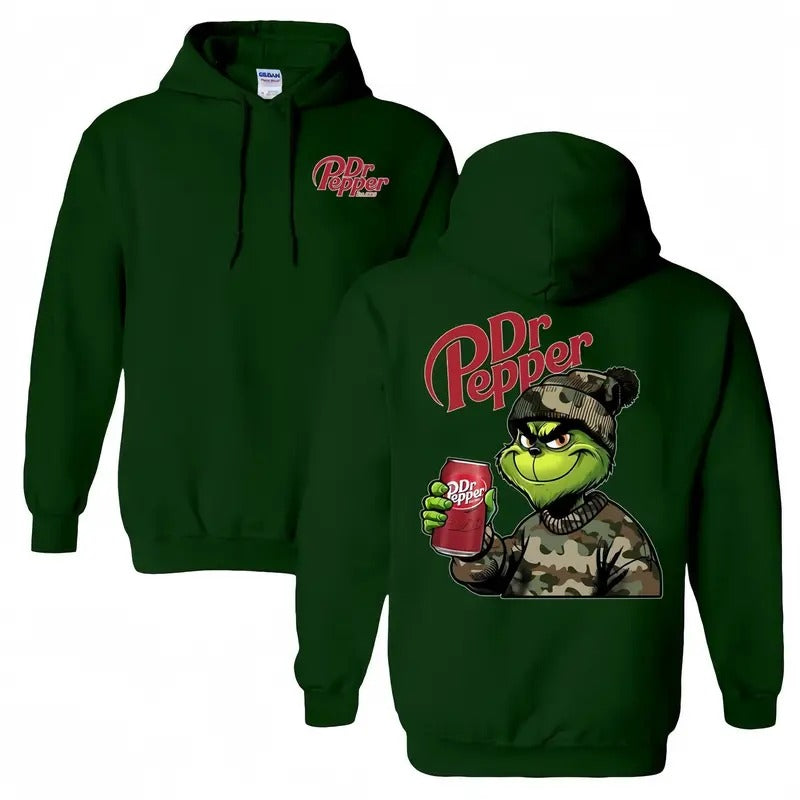 Dr Pepper Camo Grin Christmas Hoodie for Men and Women - Classic Fit - Menswear T-Shirts, Sweatshirt | RetroVerseTees.com