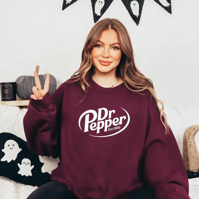 Dr Pepper Est 1885 Sweatshirt, Dr Pepper Soda Lover Hoodie, Dr Pepper Hoodie T-shirt | RetroVerseTees.com