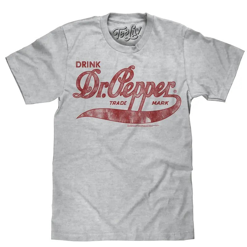Dr Pepper Signature T-Shirt - Gray Hoodie, Sweatshirt | RetroVerseTees.com