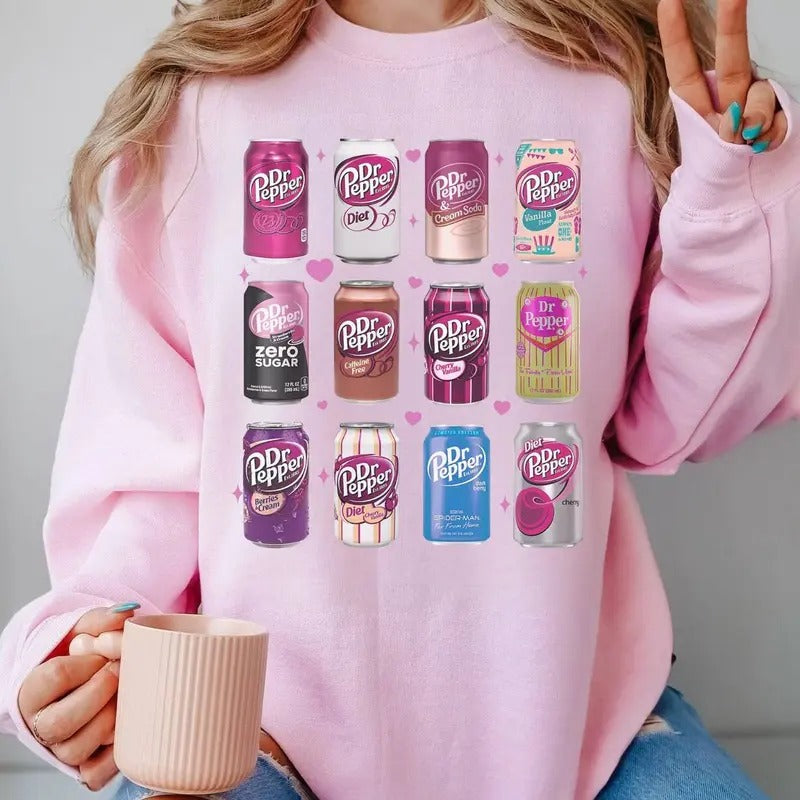 Dr Pepper Sweatshirt, Dr Pepper Gift, Dr Pepper Bow Sweatshirt, Dr Pepper Bow Crewneck, Dr Pepper Pink Bow Shirt, Y2k...