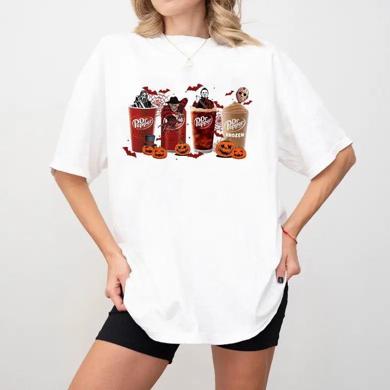 Dr. P.epper Coffee Halloween Shirt, Retro Halloween Shirt, Pumpkin Shirt Hoodie, Sweatshirt | RetroVerseTees.com