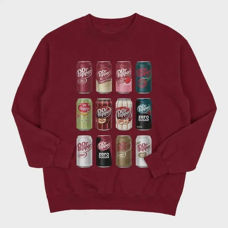 Dr. Pepper Cans Crewneck Sweatshirt, Dr. Pepper Unisex Comfort Sweatshirt, Gift For Her, Gift For Him T-Shirts, Hoodie