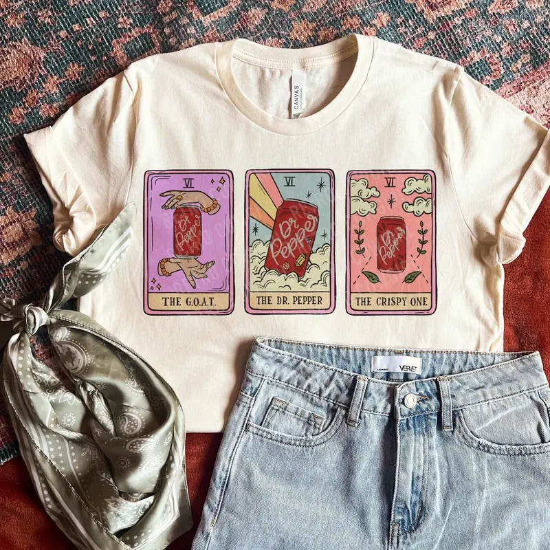 Dr. Pepper Tarot Shirt, Dr. Pepper Lover Gift, Tarot Card Shirt Womenswear, Soda Lover Shirt Printed Hoodie, Sweatshirt