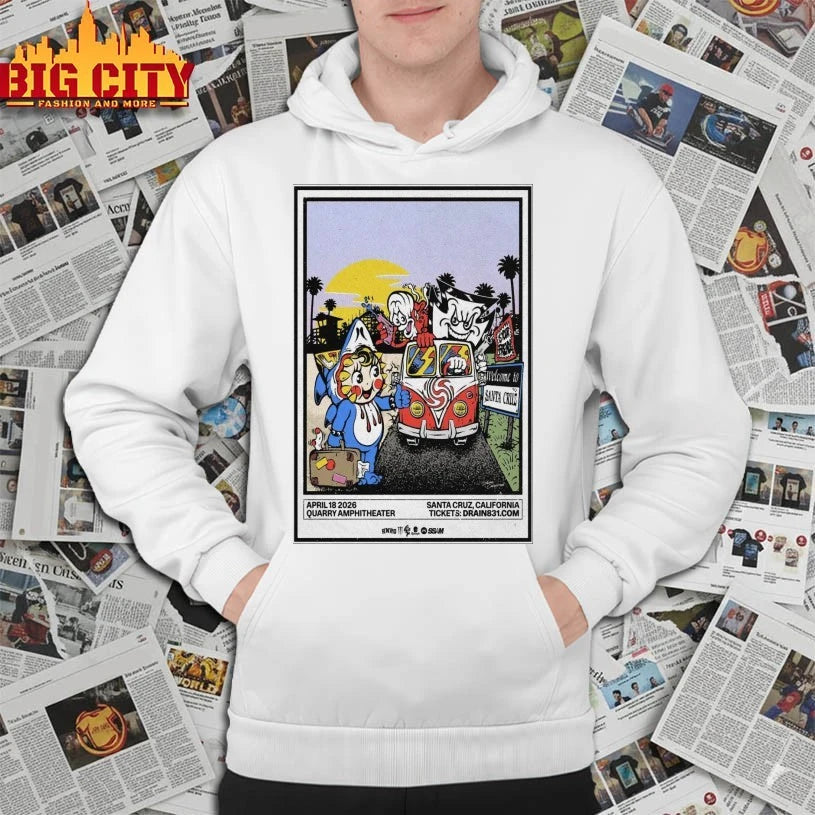 Drain Santa Cruz California Fall Tour 2025 Poster shirt