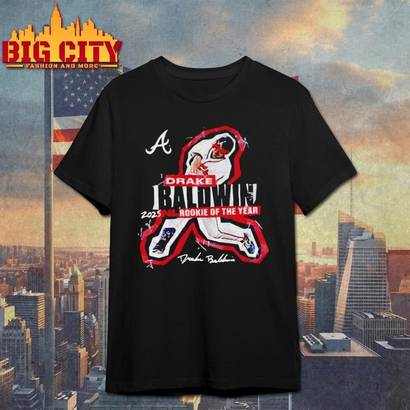 Drake Baldwin Atlanta Braves MLB 2025 National League Rookie of the Year signature shirt