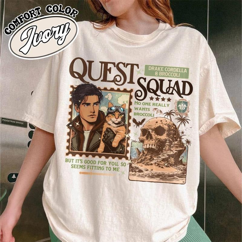 Drake Cordella & Broccoli Shirt, Quest Squad Shirt, Onyx Storm Broccoli Cat Shirt, Broccoli Cat Onyx Storm, Broccoli Cat...