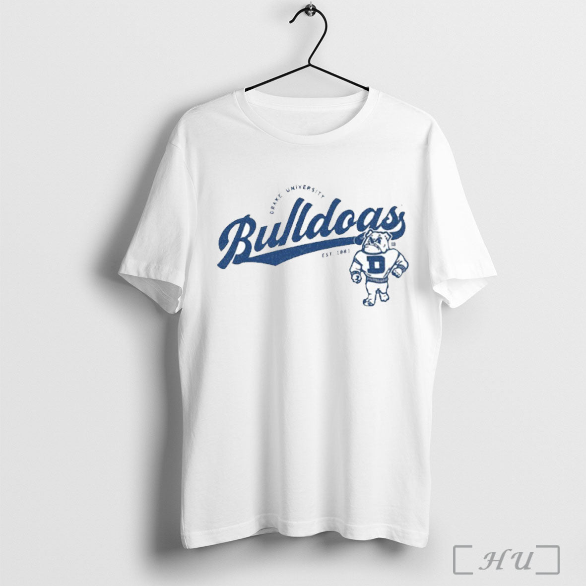 Drake University Bulldogs Script Logo Heavyweight T Shirt