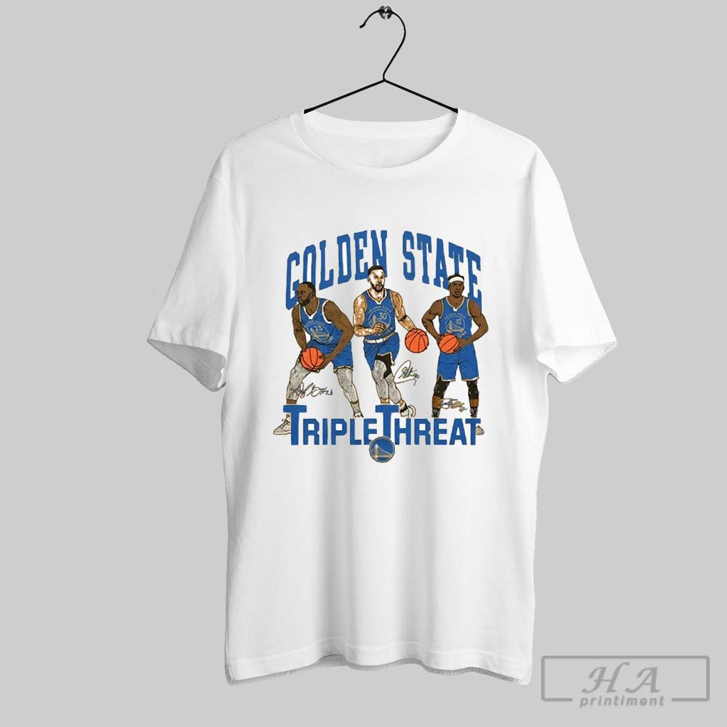 Draymond Green Stephen Curry And Jimmy Butler Iii Triple Threat Golden State Warriors T Shirts