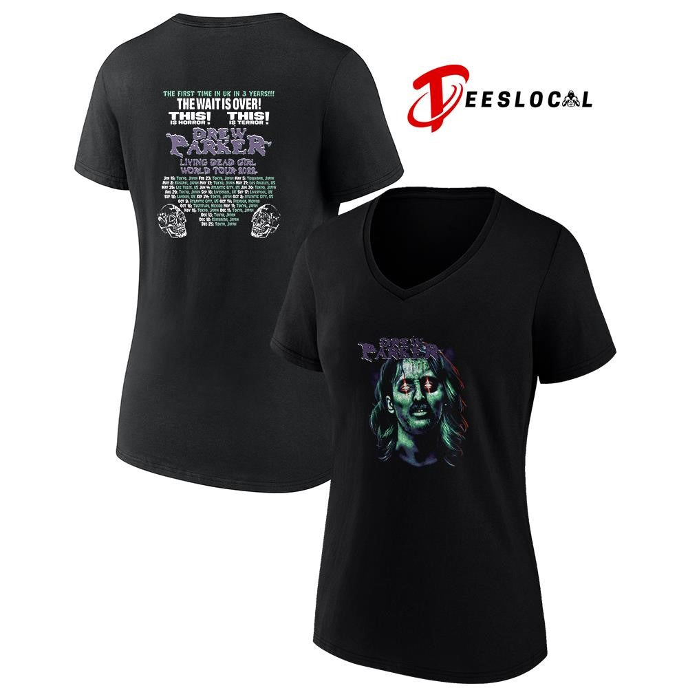 Drew Parker the first time in UK in 3 years the waitis over this is horror graphic shirt