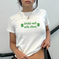 Drinks Well With Others Baby Tee, St Patrick's Day Baby Tee, Shamrock Tee, Lucky Tee, St Paddy's Day, Irish tee, Girly...