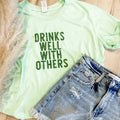 Drinks Well With Others Cropped Graphic Tee Hoodie, Sweatshirt | RetroVerseTees.com