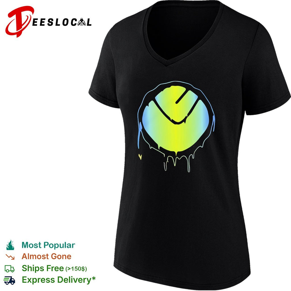 Dripping Neon Circle Logo abstract symbol shirt