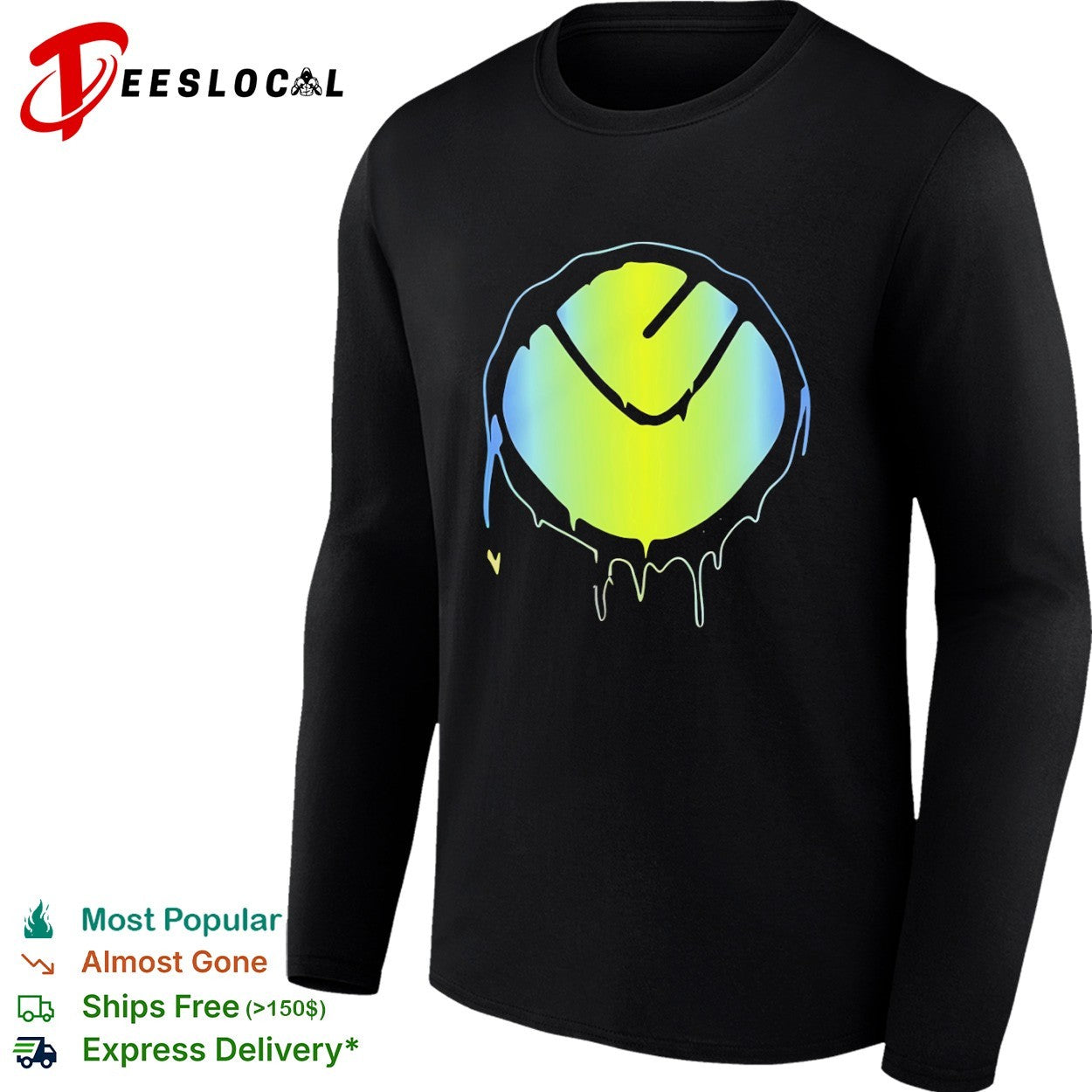 Dripping Neon Circle Logo abstract symbol shirt