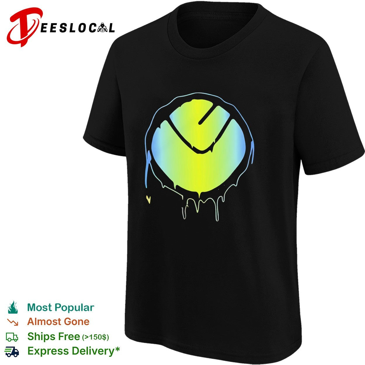 Dripping Neon Circle Logo abstract symbol shirt