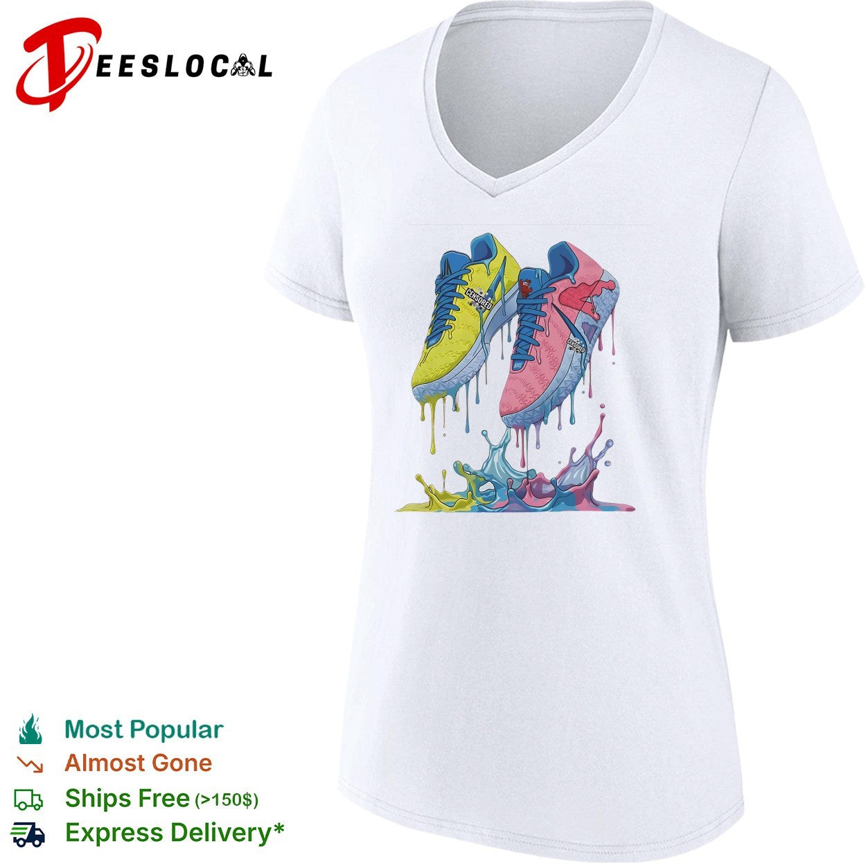 Dripping paint shoes shirt