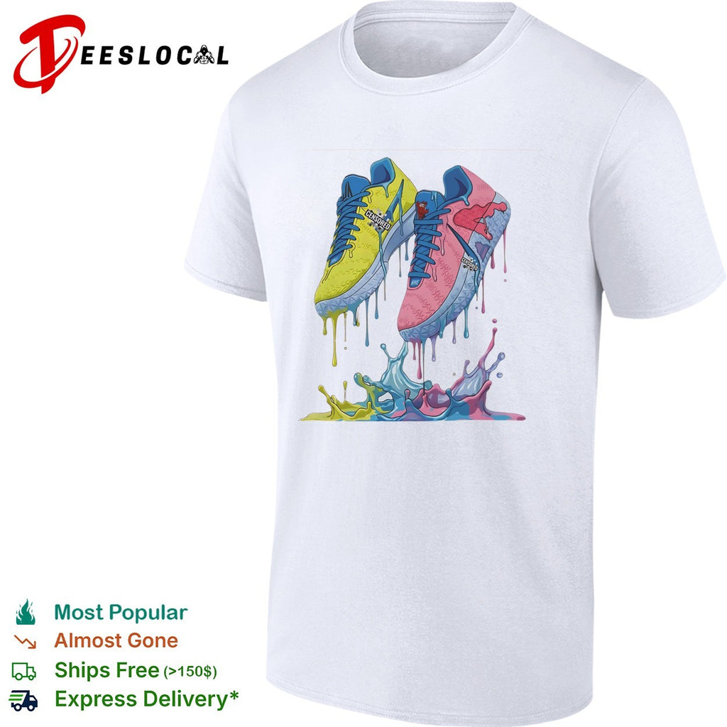 Dripping paint shoes shirt
