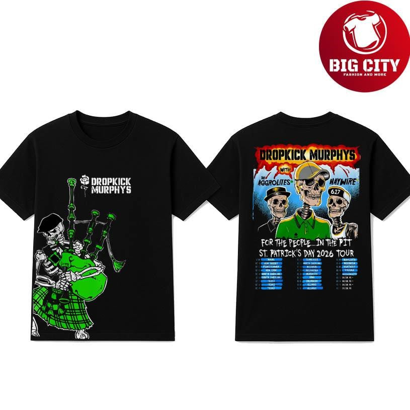 Dropkick Murphys ST.Patrick’s Day 2026 Tour Two Sided Shirt