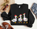 Duck Christmas Sweatshirt, Duck Christmas Lights Hoodie, Santa Goose Christmas Sweater, Funny Duck Lover Xmas Gift...