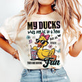 Ducks Not in a Row But They're Having Funs Sarcastic Unisex Shirt, Snarky Funny Mental Health Shirt Tee, Trendy Sarcasm...