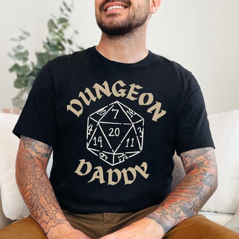 Dungeon Daddy Shirt, Rpg Gamer Gift, Fantasy Tabletop Gaming Tee, Dungeon Crawler Shirt, Board Game Dad Gift, Funny Game...