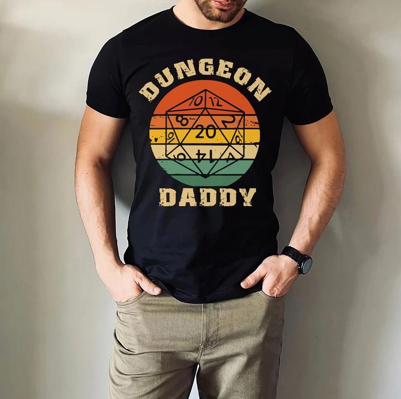Dungeon Daddy T-shirt , DnD Dungeon Dad Shirt , Fathers Day Gift T-shirt Hoodie, Sweatshirt | RetroVerseTees.com