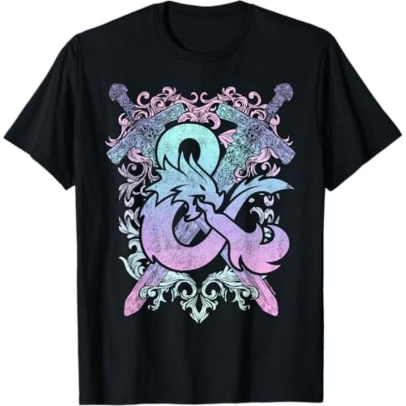 Dungeons & Spiky hair fighters Ampersand Pastel Logo T-Shirt Menswear Top Hoodie, Sweatshirt | RetroVerseTees.com