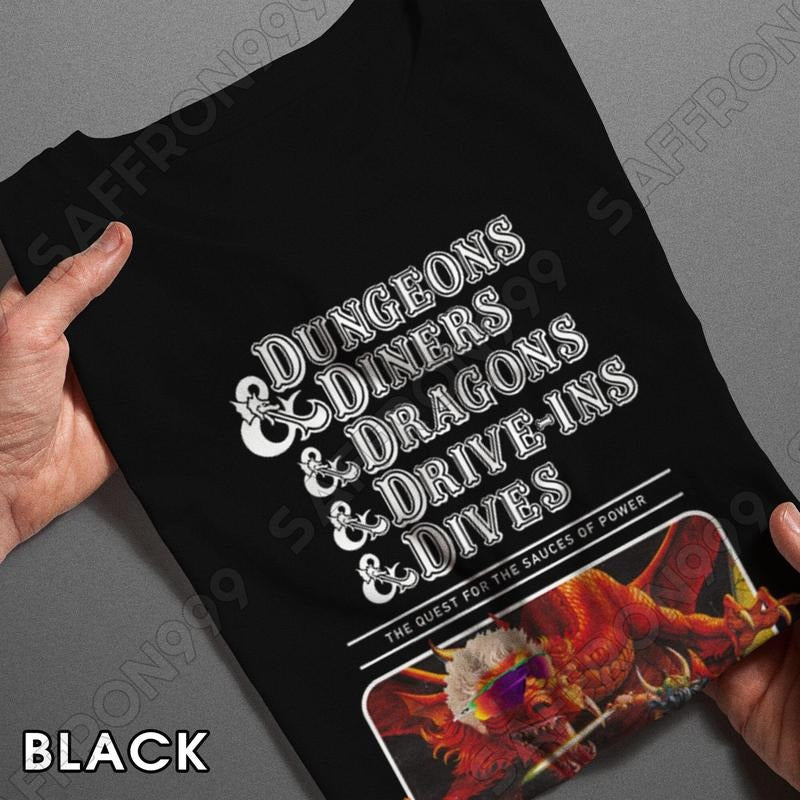 Dungeons, Diners, Dragons, DriveIns, Dives Unisex TShirt , Sweatshirt , Hoodie | RetroVerseTees.com