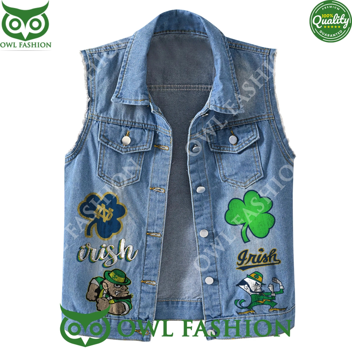 Notre Dame Fighting Irish Real Women Love Football Denim Jacket