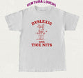 Dyslexic with tice Nits Funny Dyslexia T-Shirt Rabbit Dumb Y2k T-Shirt Stupid Vintage T-Shirt Sarcastic Cartoon Tee Silly...