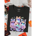 EMERY ROSE Plus Size Women'WB shield Ghost Halloween Graphic Tee, FALL VIBES Cute Fashion Casual T-Shirt Round Neck Short...