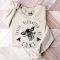 Easily Distracted By Cows Shirt,Cow Sweatshirt,Aesthetic Sweater,Funny Cow Shirt,Farm Love Shirts,Farm Animal Tshirt...