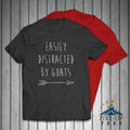 Easily Distracted By Goats Farmer Men's T-shirt Casual Cotton Hoodie, Sweatshirt | RetroVerseTees.com