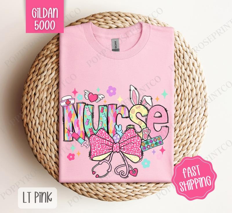 Easter Nurse Shirt Gildan, Cute Holiday RN Tee, Trendy Easter Women's Tshirt Plus Sizes, Gift for Nurse Hoodie, Sweatshirt