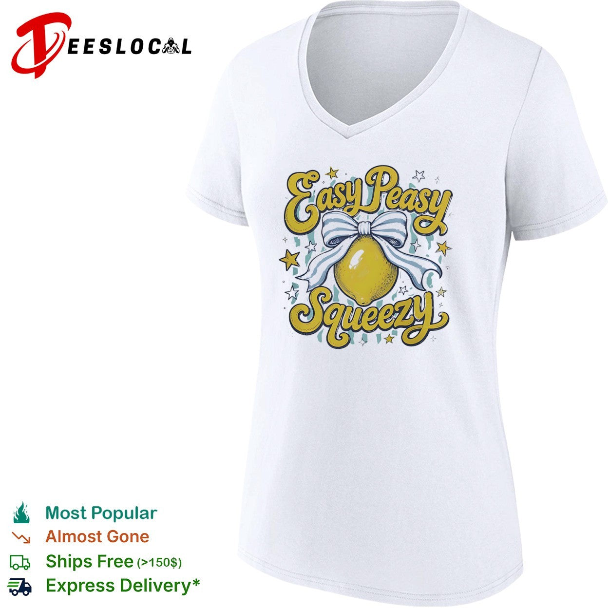 Easy Peasy Squeezy Lemon cute fruit positive shirt