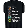 Eat and Sleep Anime Game Repeat Kawaii Otaku Anime Manga T-shirt Made in USA Hoodie, Sweatshirt | RetroVerseTees.com