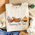 Eating For Two Thanksgiving Shirt, Pregnancy Announcement T-shirt, Cute Fall Maternity Sweatshirt, Baby Reveal Shirt,...