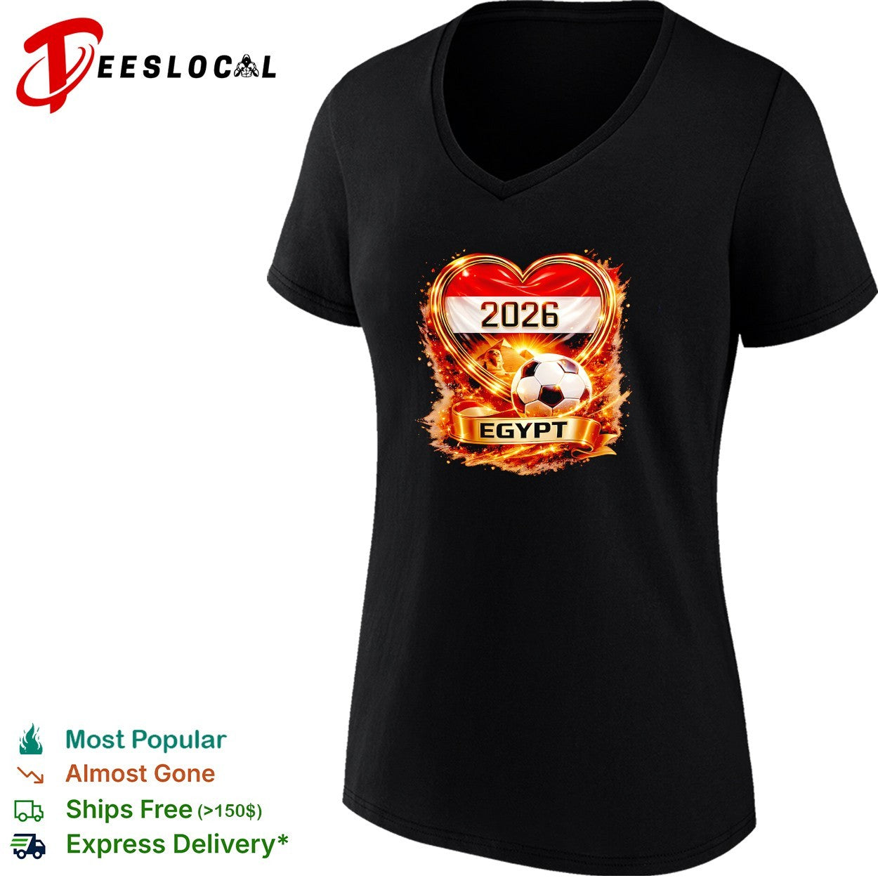 Egypt 2026 heart flag pyramid soccer ball shirt
