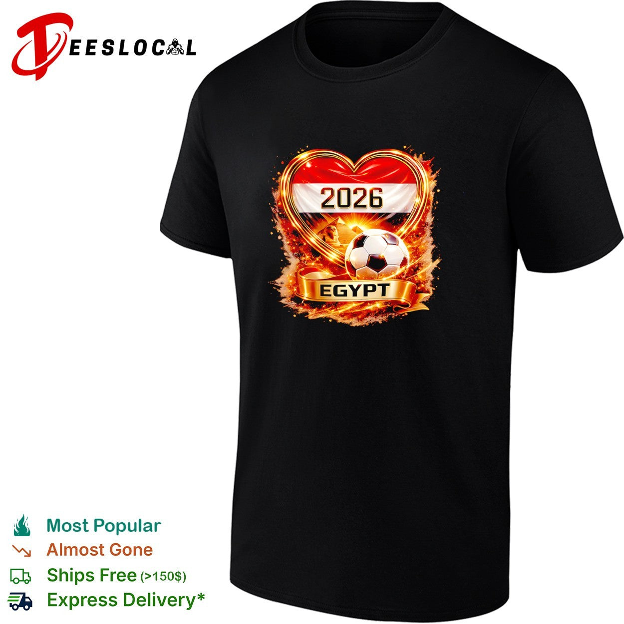 Egypt 2026 heart flag pyramid soccer ball shirt