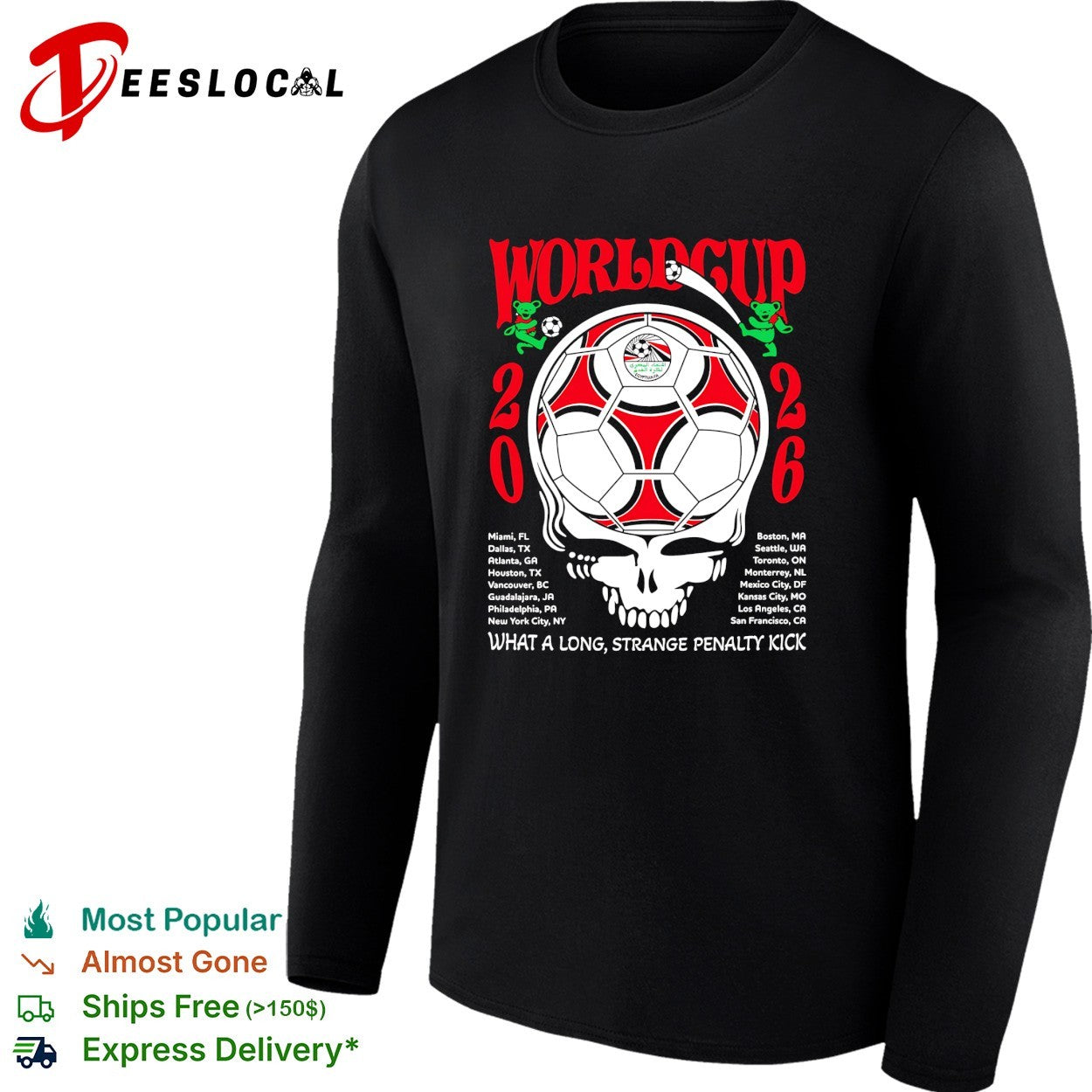 Egypt World Cup 2026 Grateful Dead steal your face what a long strange penalty kick shirt