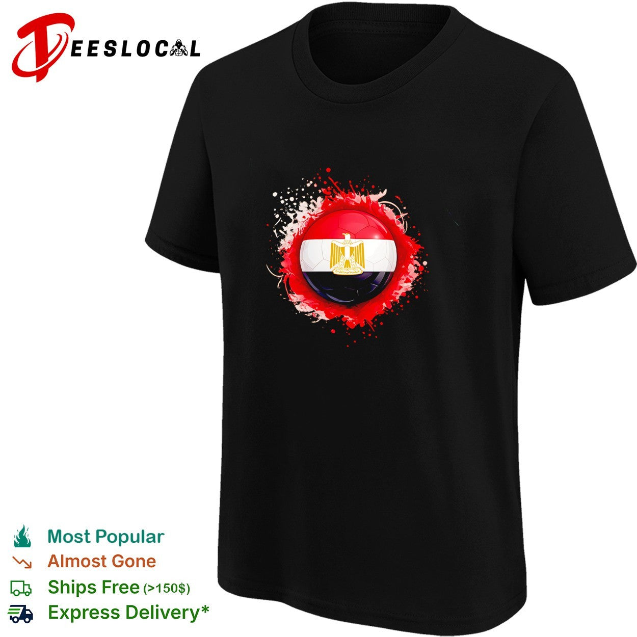 Egypt soccer ball flag splash shirt