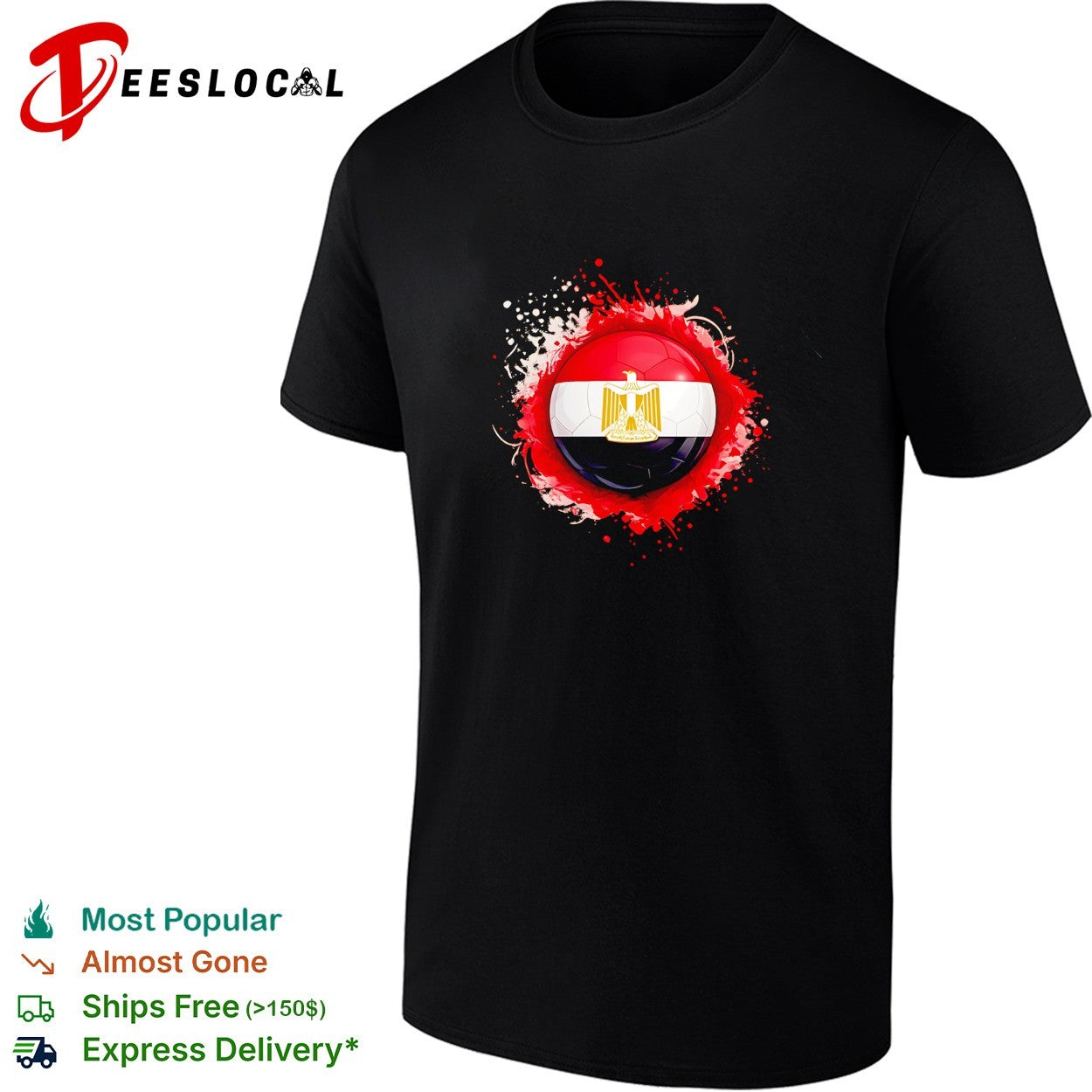 Egypt soccer ball flag splash shirt