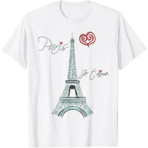 Eiffel Tower I Love Paris Souvenir France Parisian French T-Shirt Made in USA Hoodie, Sweatshirt | RetroVerseTees.com