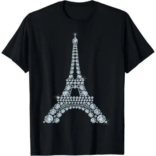 Eiffel Tower with Diamonds Paris French Love Sign T-Shirt Made in USA Hoodie, Sweatshirt | RetroVerseTees.com
