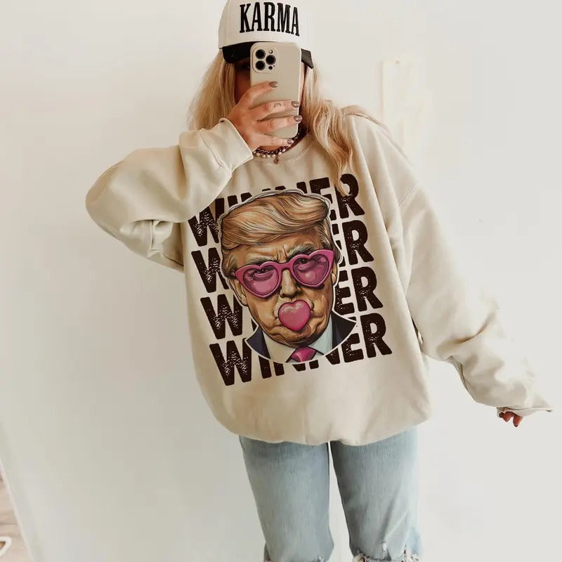 Election 2024 Winner Trump png, Funny Election Trump Designs, Trump With Blowing Bubble, 2024 President png, Political...